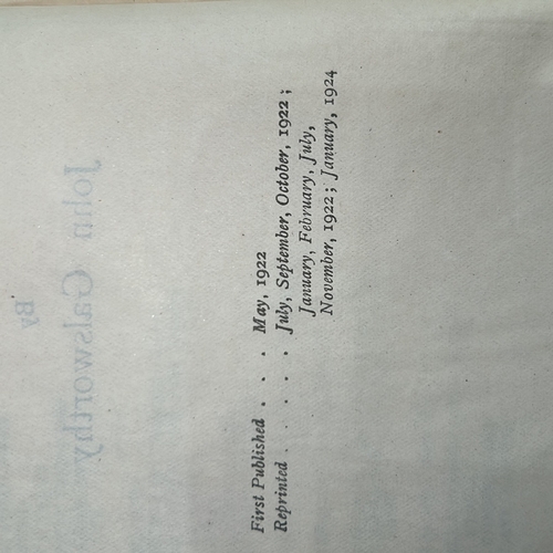 109 - John Galsworthy, The Forsyte Saga, London: William Heinemann Ltd, reprint dated January 1924, green ... 