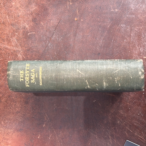 109 - John Galsworthy, The Forsyte Saga, London: William Heinemann Ltd, reprint dated January 1924, green ... 
