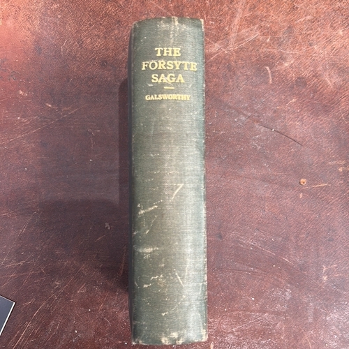 109 - John Galsworthy, The Forsyte Saga, London: William Heinemann Ltd, reprint dated January 1924, green ... 