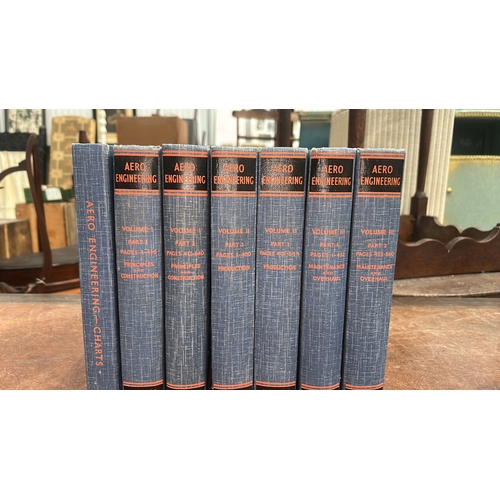 116 - Set of seven hardback volumes comprising “Aero Engineering – Charts” and Volumes I–III Parts 1–2, pu... 
