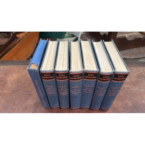 116 - Set of seven hardback volumes comprising “Aero Engineering – Charts” and Volumes I–III Parts 1–2, pu... 