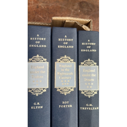 318 - Set of six Folio Society cloth-bound volumes from the series “A History of England”: Early Medieval ... 