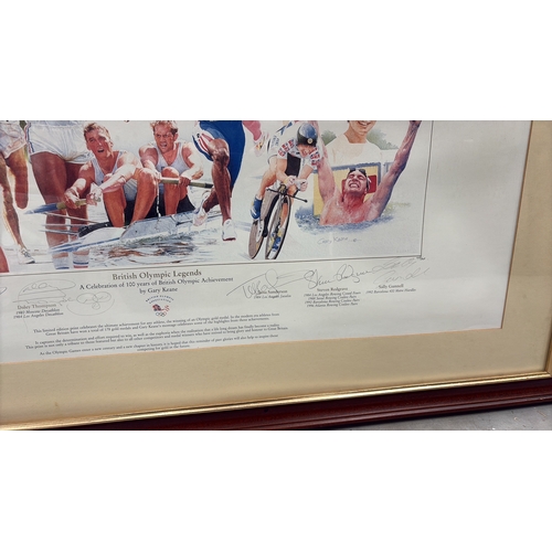 460 - Framed limited-edition colour print “British Olympic Legends – A Celebration of 100 Years of British... 