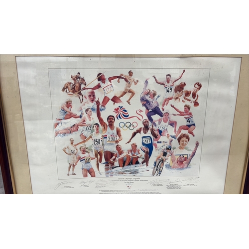 460 - Framed limited-edition colour print “British Olympic Legends – A Celebration of 100 Years of British... 