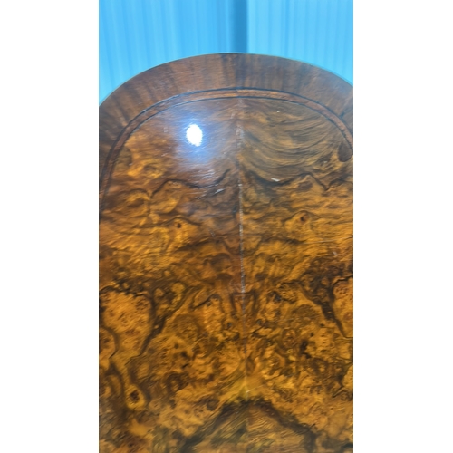 176 - Victorian burr walnut single bedstead, shaped arched headboard and footboard with scroll arms, inset... 