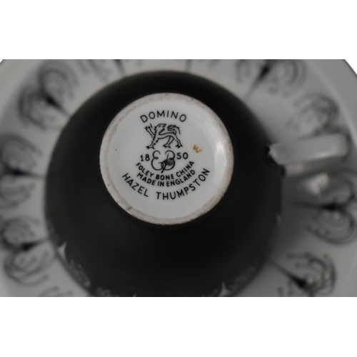 245 - A mid century Foley china 'Domino' part teaset.Designed by Hazel Thumpston.