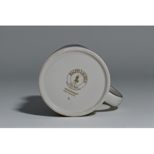249 - A Ralph Lauren Wedgwood Polo bear mug and a Ralph Lauren cake stand.