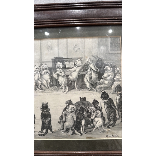 111 - Louis Wain (British, 1860–1939) anthropomorphic cat ballroom scene, printed engraving with plate sig... 