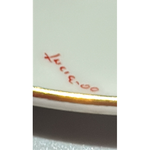 151 - Porcelain dessert plate with polychrome hand-painted Chinese “Four Symbols” – dragon, tiger, phoenix... 