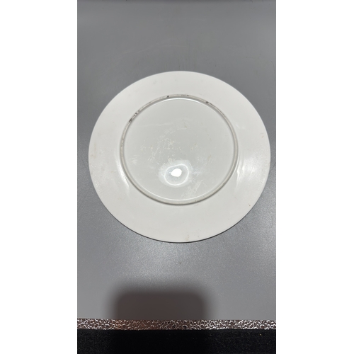 151 - Porcelain dessert plate with polychrome hand-painted Chinese “Four Symbols” – dragon, tiger, phoenix... 