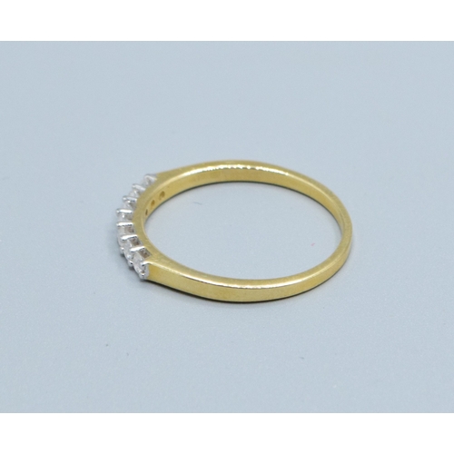 166 - 9ct gold ladies Diamond 7 stone half eternity ring with an estimated Diamond value of 0.25cts size S
