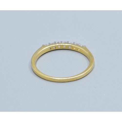 166 - 9ct gold ladies Diamond 7 stone half eternity ring with an estimated Diamond value of 0.25cts size S
