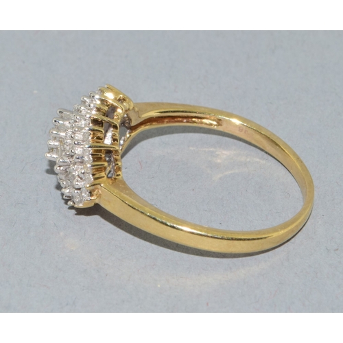 213 - Diamond vari-cut statement ring in 9ct gold estimated as 0.50cts in an open work setting size R. 3.9... 