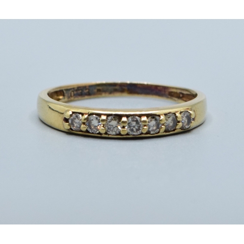 271 - 9ct gold ladies vintage & stone Diamond half eternity ring in a channel setting fully hallmarked... 