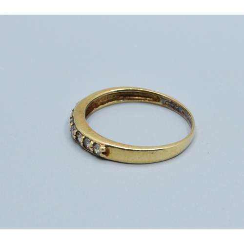 271 - 9ct gold ladies vintage & stone Diamond half eternity ring in a channel setting fully hallmarked... 