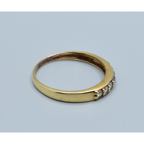 271 - 9ct gold ladies vintage & stone Diamond half eternity ring in a channel setting fully hallmarked... 