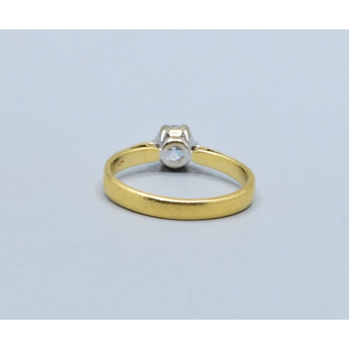 304 - 18ct gold ladies Diamond solitaire ring in a classic design the stone measures 5.5mm across the face... 