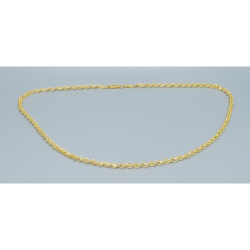 167 - 9ct gold Byzantine style fancy link neck chain appears unworn with lobster claw catch 48cm long 4.0g... 