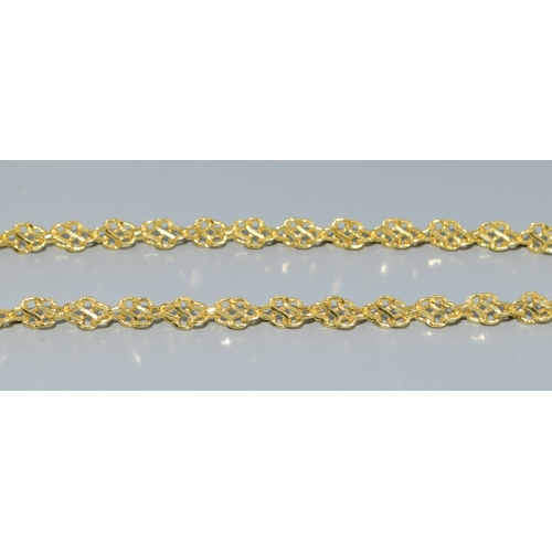 167 - 9ct gold Byzantine style fancy link neck chain appears unworn with lobster claw catch 48cm long 4.0g... 