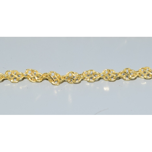 167 - 9ct gold Byzantine style fancy link neck chain appears unworn with lobster claw catch 48cm long 4.0g... 