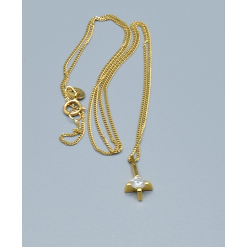 332 - 18ct gold Diamond cross pendant necklace, Diamond measure 34mm across the face estimated as 0.15ct c... 