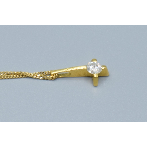 332 - 18ct gold Diamond cross pendant necklace, Diamond measure 34mm across the face estimated as 0.15ct c... 