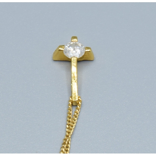 332 - 18ct gold Diamond cross pendant necklace, Diamond measure 34mm across the face estimated as 0.15ct c... 