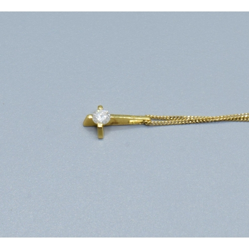 332 - 18ct gold Diamond cross pendant necklace, Diamond measure 34mm across the face estimated as 0.15ct c... 