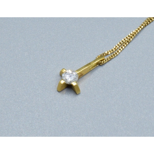 332 - 18ct gold Diamond cross pendant necklace, Diamond measure 34mm across the face estimated as 0.15ct c... 