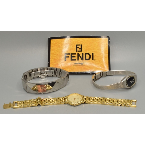 9 - Fendi ladies Stainless steel watch with stainless steel strap and Papers together a gold tone ladies... 