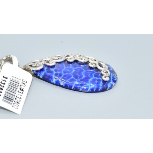 56 - 925 silver Tear drop pendant necklace new with tags on a 925 silver neck chain of 80cm also new