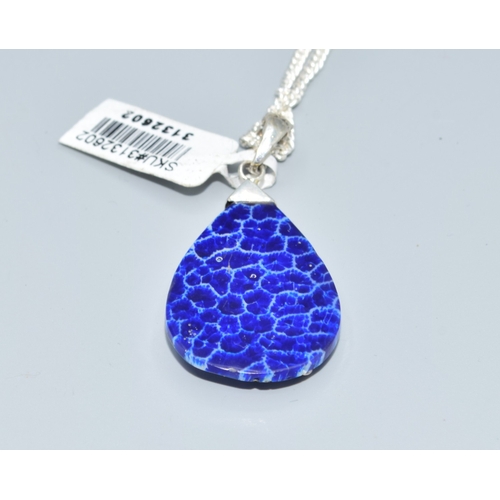 56 - 925 silver Tear drop pendant necklace new with tags on a 925 silver neck chain of 80cm also new