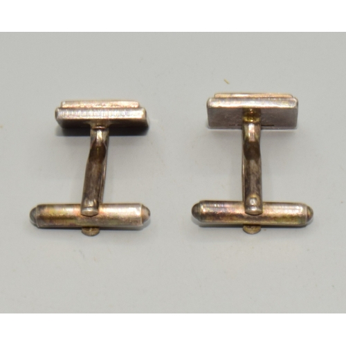 235 - Pair of good silver and enamel cufflinks