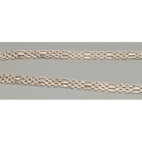 322 - Silver fancy link mesh necklace with lobster claw catch 44cm long