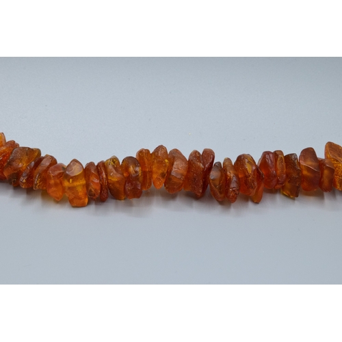157 - Large unpolished Baltic Amber chip necklace 74grams