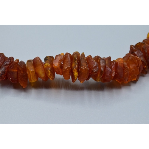 157 - Large unpolished Baltic Amber chip necklace 74grams
