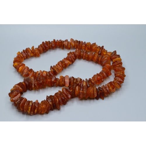 157 - Large unpolished Baltic Amber chip necklace 74grams