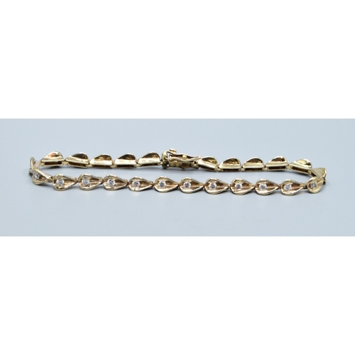 262 - 925 silver gilt white gem set Bracelet and ring size P