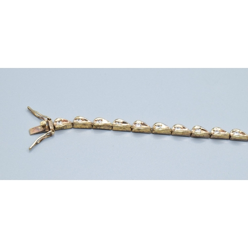 262 - 925 silver gilt white gem set Bracelet and ring size P