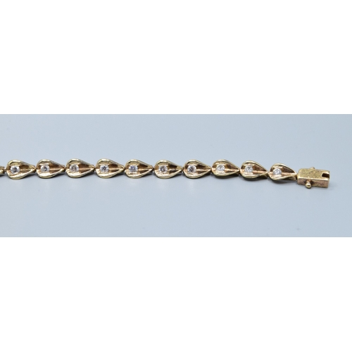 262 - 925 silver gilt white gem set Bracelet and ring size P