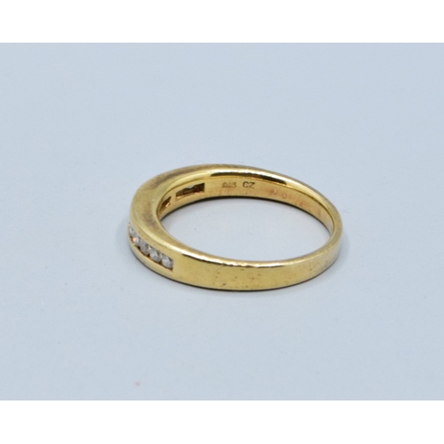 262 - 925 silver gilt white gem set Bracelet and ring size P