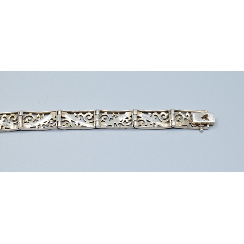 268 - Art Deco 925 silver Marcasite bracelet