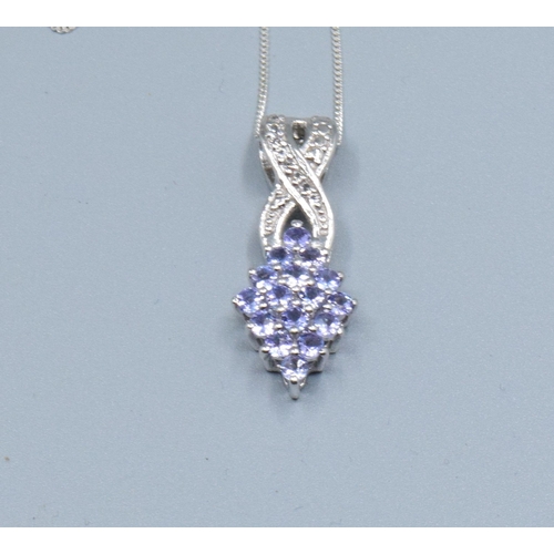352 - TGGC Tanzanite 925 silver pendant necklace