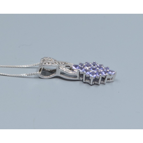 352 - TGGC Tanzanite 925 silver pendant necklace