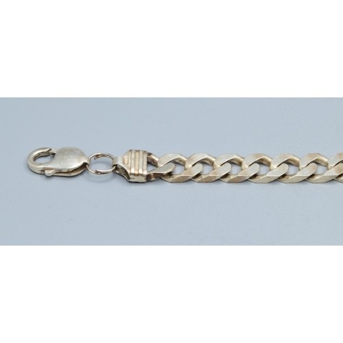 131 - 925 silver flat link bracelet with lobster claw catch 19cm long 1.0cm wide