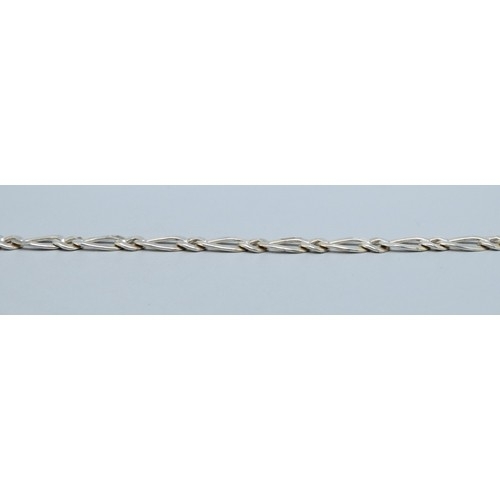 135 - 925 silver oval and round flt link neck chain with a lobster claw catch 44cm long