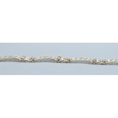 148 - 925 silver very unusual design neck chain with a flat box  and scroll design with lobster claw catch... 