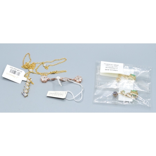 28 - New with Tag 925 silver/gold made for Swarovski pendant necklace a pair of similar made for Swarovsk... 