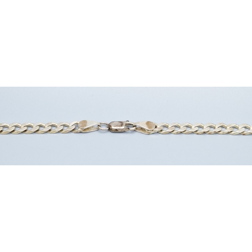 174 - 925 silver flat link neck chain with lobster claw catch 48cm long 25grams