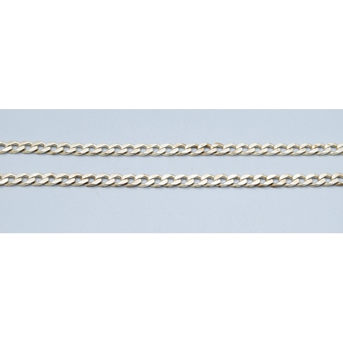 174 - 925 silver flat link neck chain with lobster claw catch 48cm long 25grams